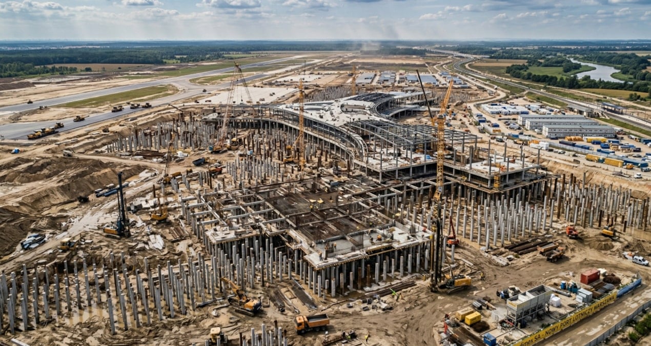 Polonya’da 8 Bin Kazık Üzerinde Yeni Havalimanı Projesi Başlıyor